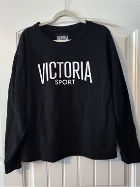 Victoria's Secret Black & White Victoria Sport Logo Sweatshirt